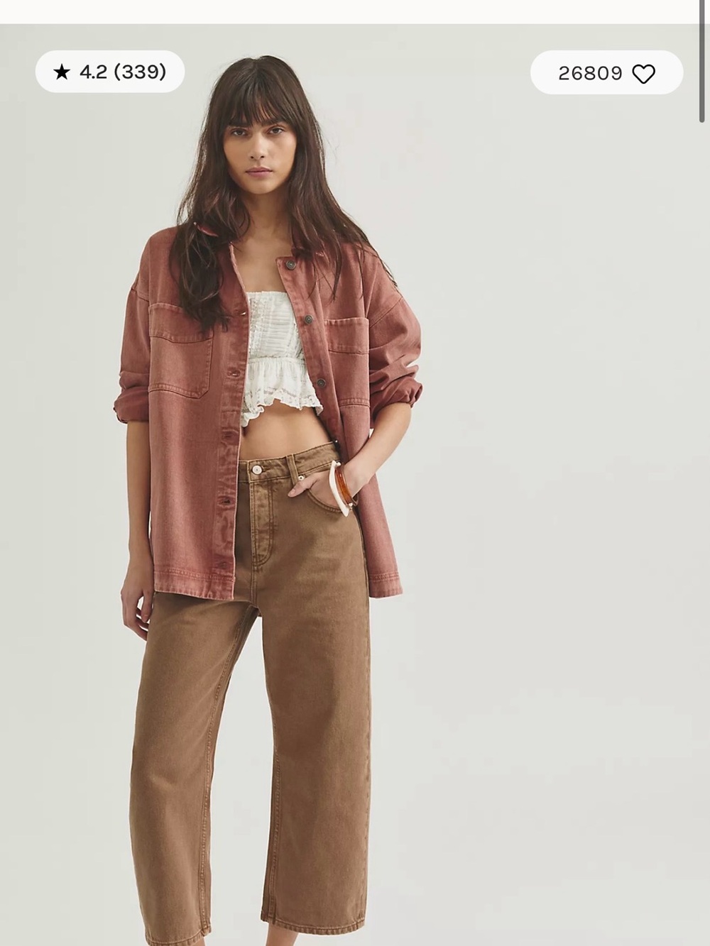 Free People Straight Leg Jeans in Brown